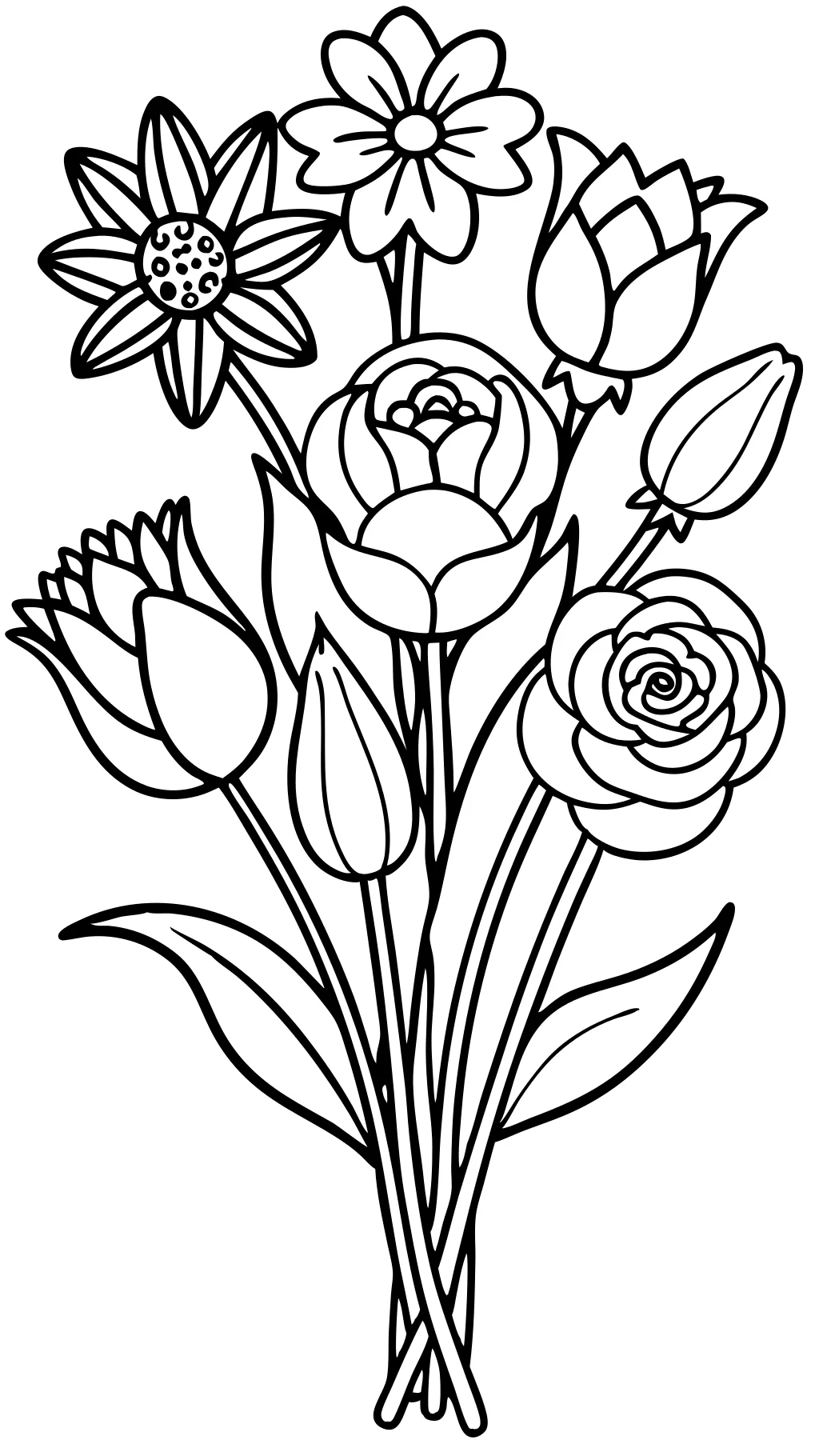 Bouquet of Flowers Coloring